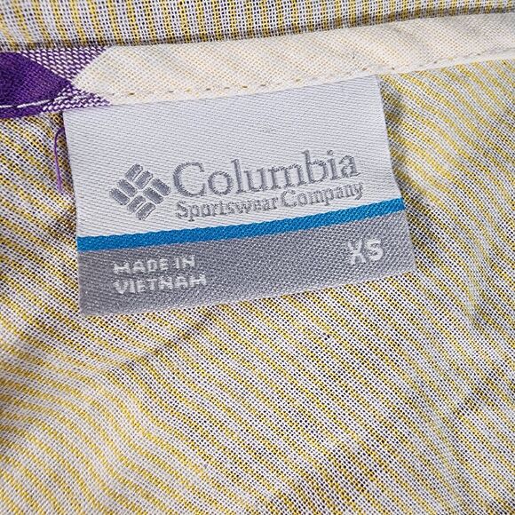 LSU TIGERS Logo On Columbia Cotton Hoddie Button Purple & White Checked Sz XS - Picture 7 of 8